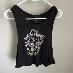 Forever 21 Size S Black Graphic Crop Top